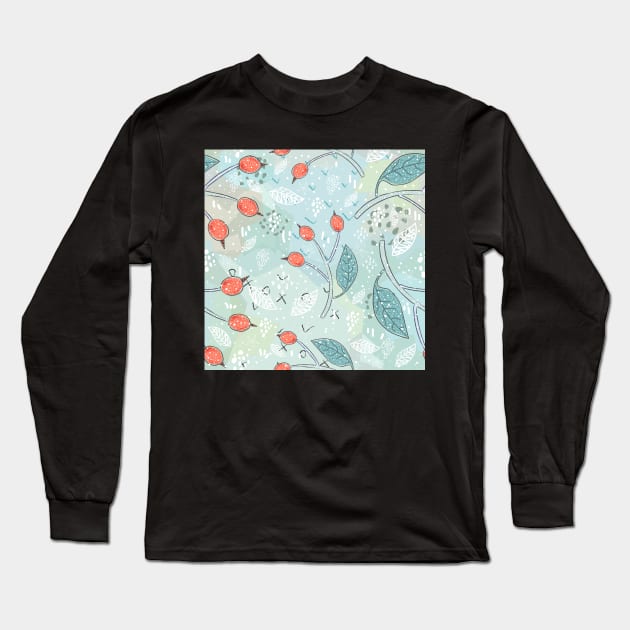 Berries Long Sleeve T-Shirt by Kristina Stellar Scandinavian Land